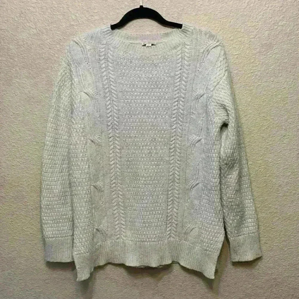 Gap cream cable knit sweater sz L fall winter church casual office business work